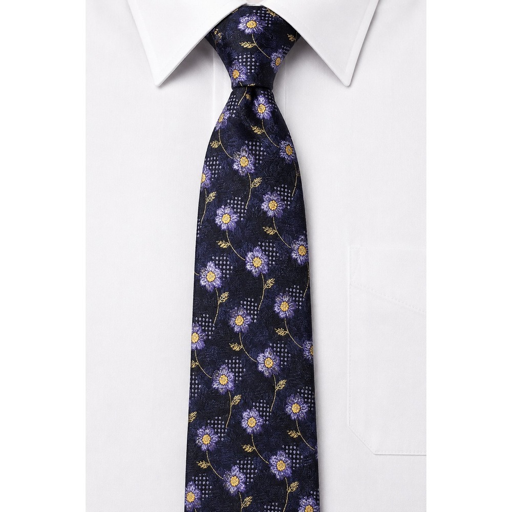 ERMENEGILDO ZEGNA‎ Blue Floral Tie 3 1/2" W 59" L -1244